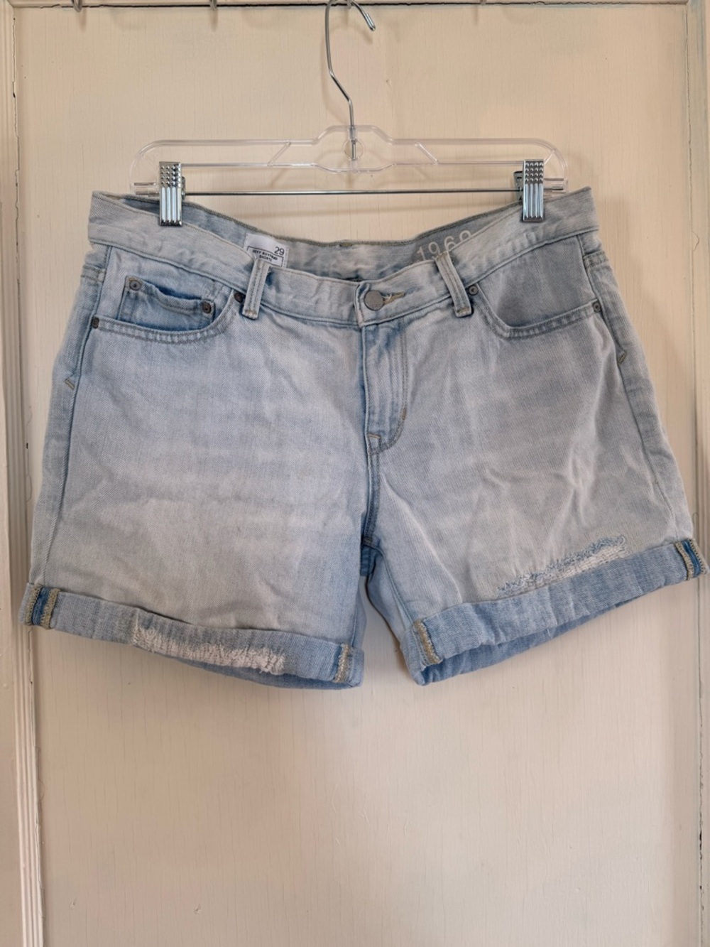 Gap Sexy Boyfriend Light Wash Denim Shorts - Casual Rolled Hem
